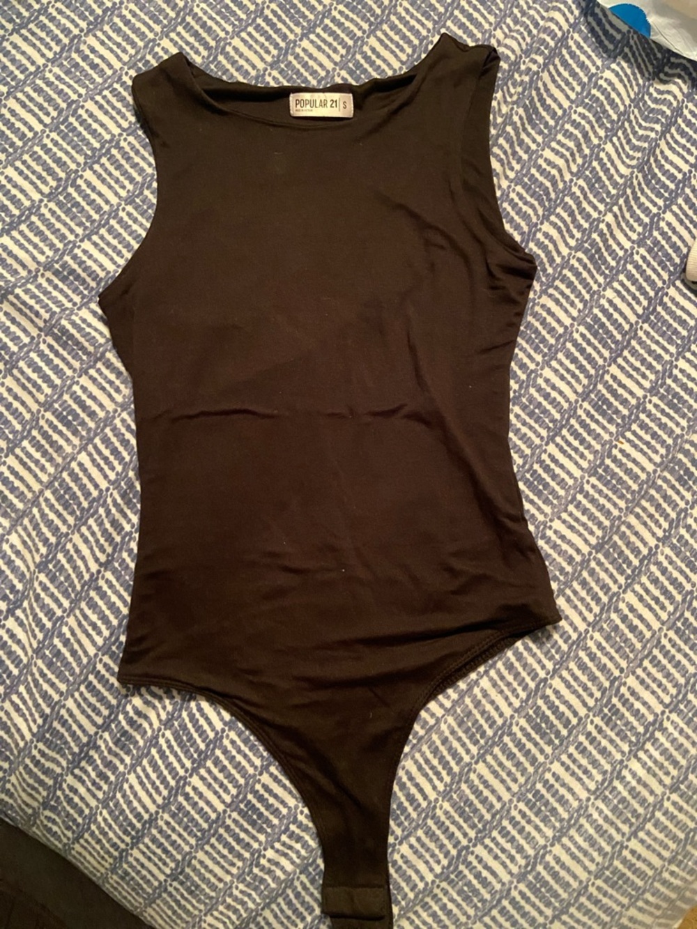 Popular 21 Black Sleeveless Scoop-Neck Bodysuit